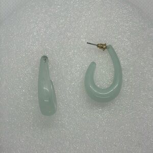 Chic Mint Green Acrylic Hoop Earrings - Lightweight